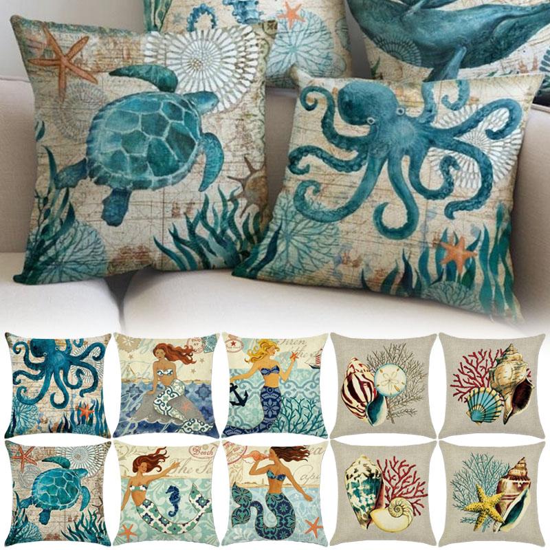 1PC Marine Organism Winter Throw Pillow Covers, Mermaid Sea Turtle Seahorse Starfish ConchCushion Case Decoration for Sofa Couch
1PC Marine Organism Winter Throw Pillow Covers, Mermaid Sea Turtle Seahorse Starfish ConchCushion Case Decoration for Sofa Couch