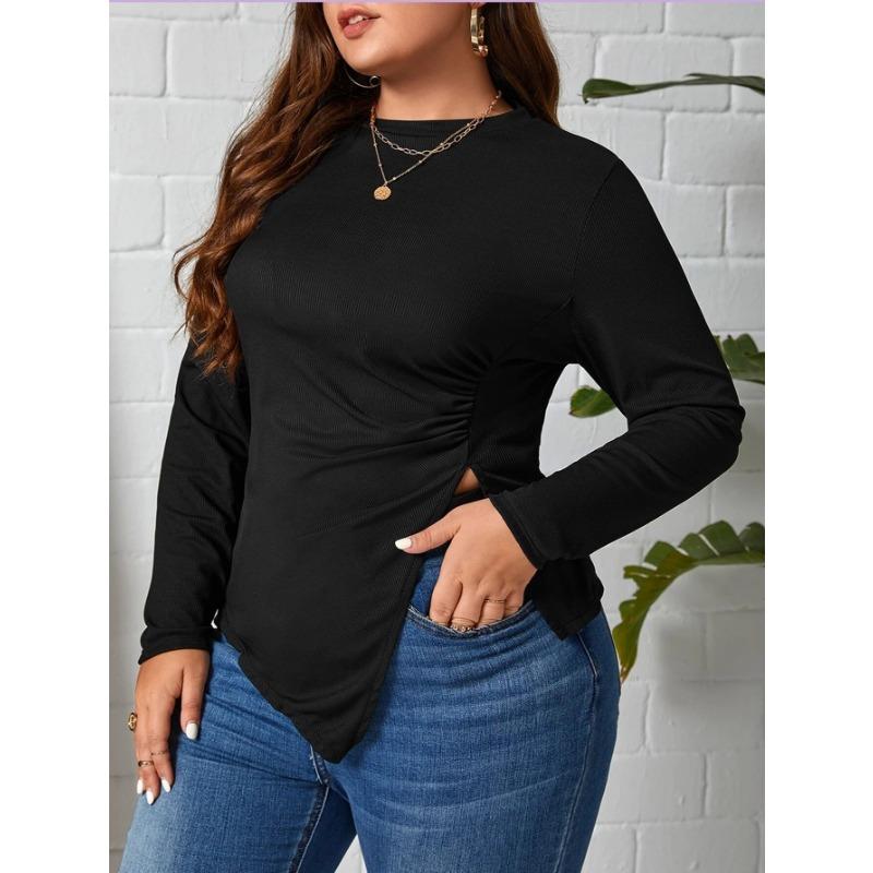 Женская футболка с круглым вырезом и длинным рукавом, облегающая, асимметричная, осенне-зимняя, универсальный топ 2XL чёрный
Женская футболка с круглым вырезом и длинным рукавом, облегающая, асимметричная, осенне-зимняя, универсальный топ 2XL чёрный
