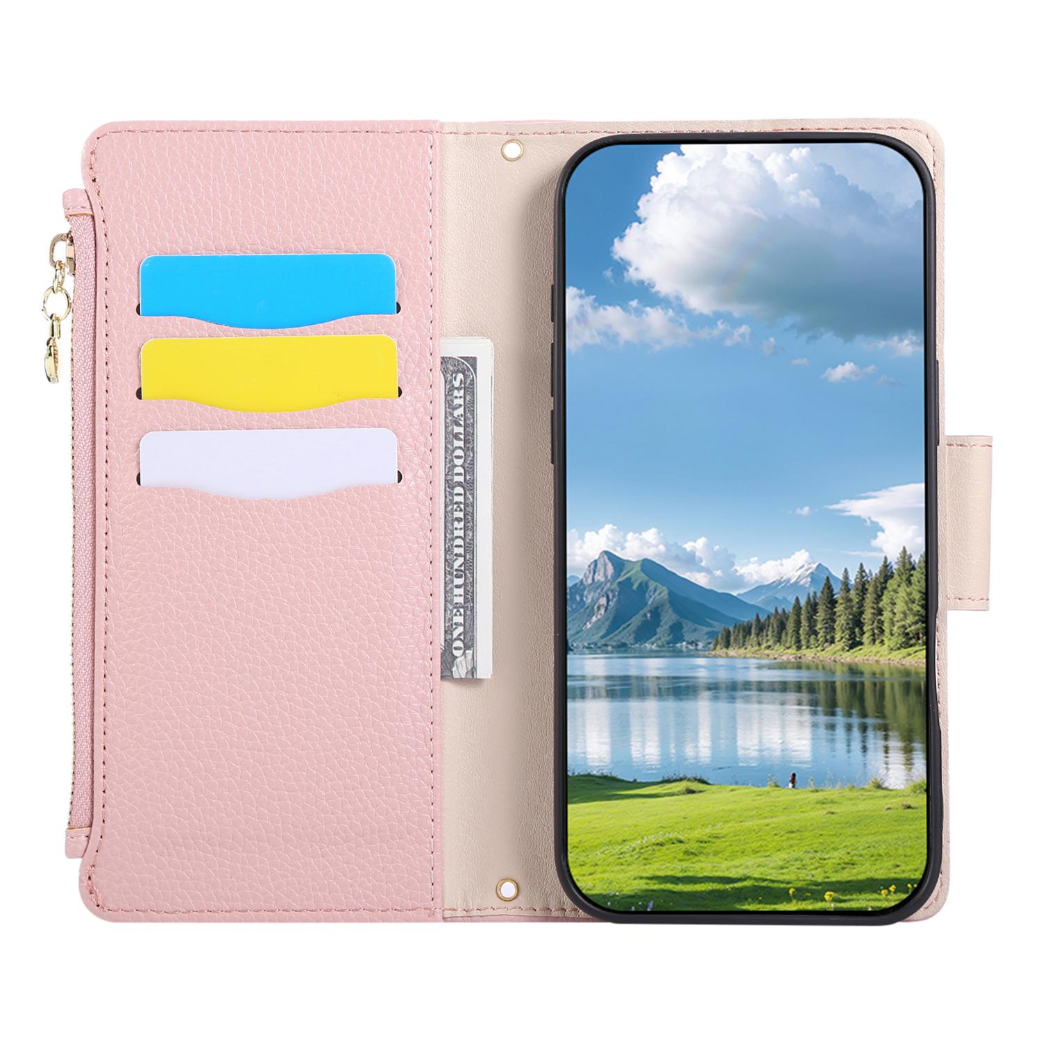 For iPhone 16 Pro Max Case Zipper Wallet Leather Phone Cover with Wrist Strap Pink
For iPhone 16 Pro Max Case Zipper Wallet Leather Phone Cover with Wrist Strap Pink
