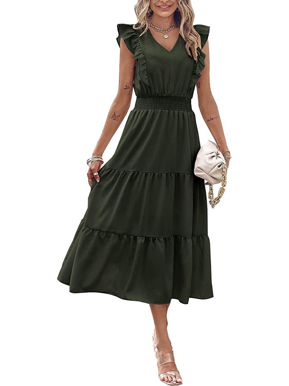 Женское плиссированное летнее платье без рукавов с V-образным вырезом и эластичной талией, 2023 Medium армия зеленый
Женское плиссированное летнее платье без рукавов с V-образным вырезом и эластичной талией, 2023 Medium армия зеленый