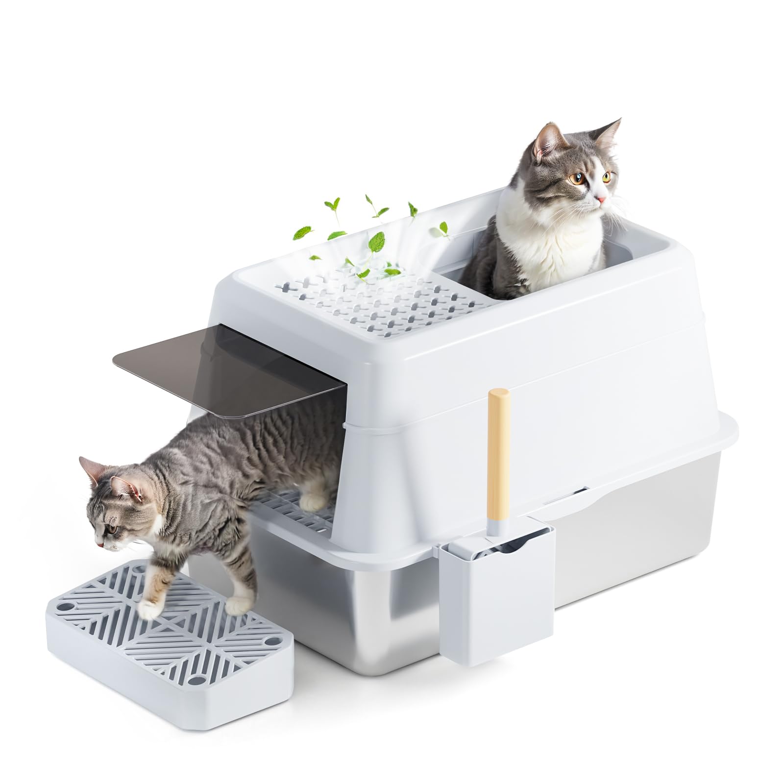 FRETONBA Cat Toilet Большой кошачий туалет с совком Кошачий туалет с крышкой Нержавеющий стальной кошачий туалет Лоток для кошачьего туалета Ш60 x Г40 x В40 см Очень большой кошачий туалет белый
FRETONBA Cat Toilet Большой кошачий туалет с совком Кошачий туалет с крышкой Нержавеющий стальной кошачий туалет Лоток для кошачьего туалета Ш60 x Г40 x В40 см Очень большой кошачий туалет белый