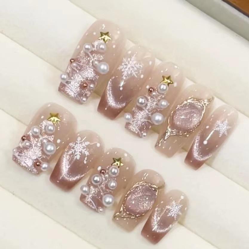 Чисто ручная работа Фототерапия Нейл-арт Рождество Первый снег Носить ногти Готовые ногти Кошачий глаз Нейл-арт Патчи показывают белизну и темперамент large L
Чисто ручная работа Фототерапия Нейл-арт Рождество Первый снег Носить ногти Готовые ногти Кошачий глаз Нейл-арт Патчи показывают белизну и темперамент large L