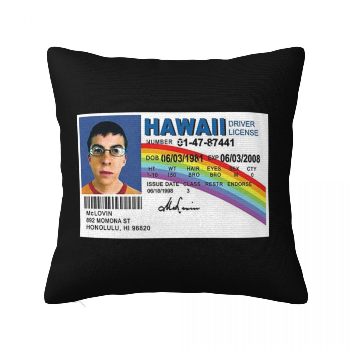McLovin Driver License Square Pillowcase Cushion Cover Pillow Case Throw Pillow Cover for Home Bedroom Car 12x12Inch
McLovin Driver License Square Pillowcase Cushion Cover Pillow Case Throw Pillow Cover for Home Bedroom Car 12x12Inch