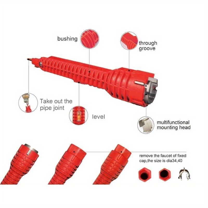 Многофункциональный санитарный ключ, ведущий рукав для тазового дна, разборный кран, труба, раковина, инструмент для установки только в санитарном исполнении красный
Многофункциональный санитарный ключ, ведущий рукав для тазового дна, разборный кран, труба, раковина, инструмент для установки только в санитарном исполнении красный