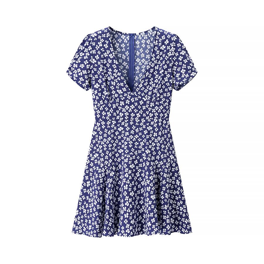 Женская мода весна 2025: Европейское и американское цветочное короткое платье с V-образным вырезом L синий
Женская мода весна 2025: Европейское и американское цветочное короткое платье с V-образным вырезом L синий