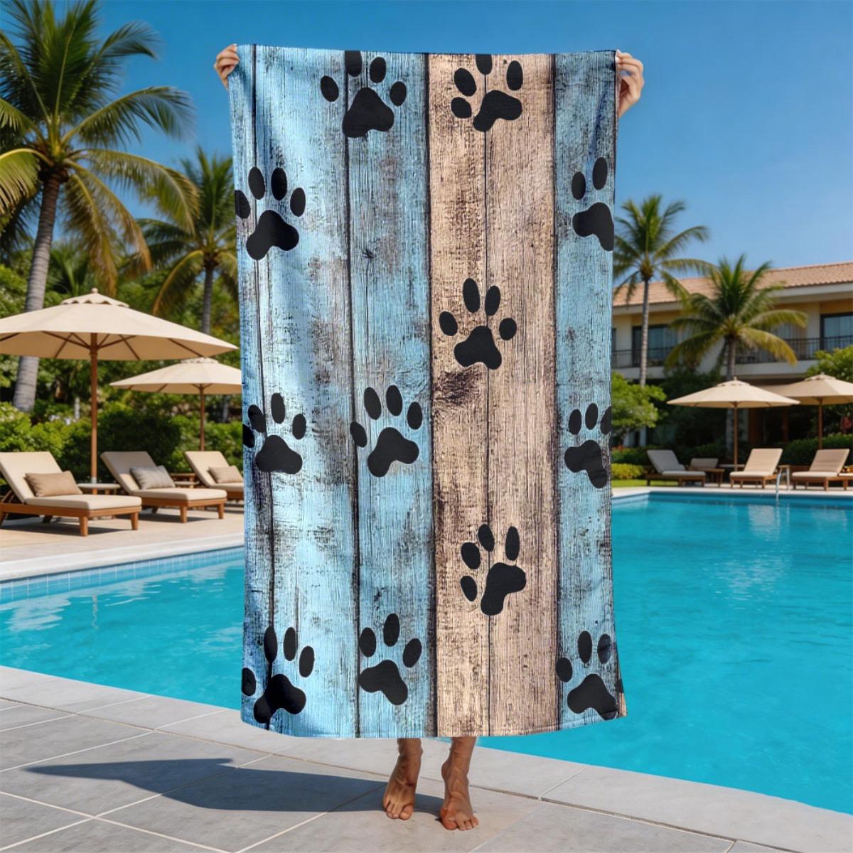 Retro wooden board dog paw pattern polyester microfiber beach towel is highly absorbent, suitable for swimming and beach outings W40*H60(CM)
Retro wooden board dog paw pattern polyester microfiber beach towel is highly absorbent, suitable for swimming and beach outings W40*H60(CM)
