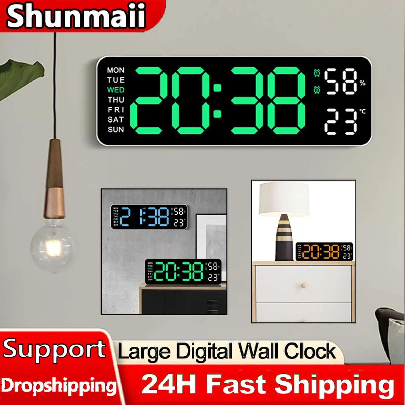 Large Digital Wall Clock Temperature Date Week Display Electronic Alarm Clock Wall-Mounted LED Clock for Home Bedroom Decor
Large Digital Wall Clock Temperature Date Week Display Electronic Alarm Clock Wall-Mounted LED Clock for Home Bedroom Decor