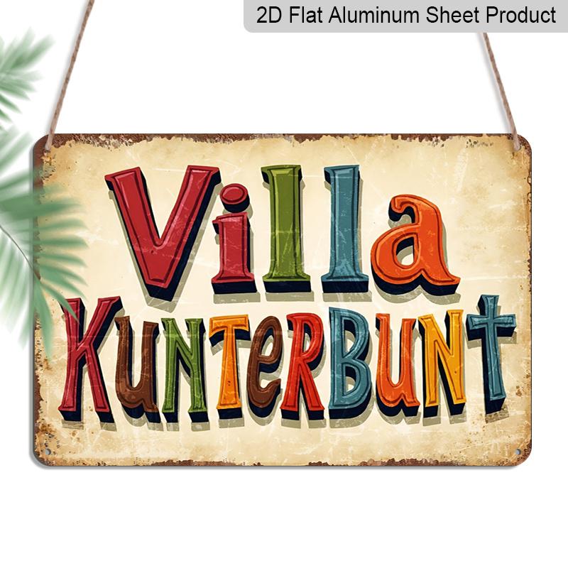 2D Flat Aluminum Sign Measuring 8*12 Inches, Featuring The Playful Letters of Villa Kunterbunt, Suitable for Living Rooms, Bedrooms, and Offices. It 20*30cm
2D Flat Aluminum Sign Measuring 8*12 Inches, Featuring The Playful Letters of Villa Kunterbunt, Suitable for Living Rooms, Bedrooms, and Offices. It 20*30cm