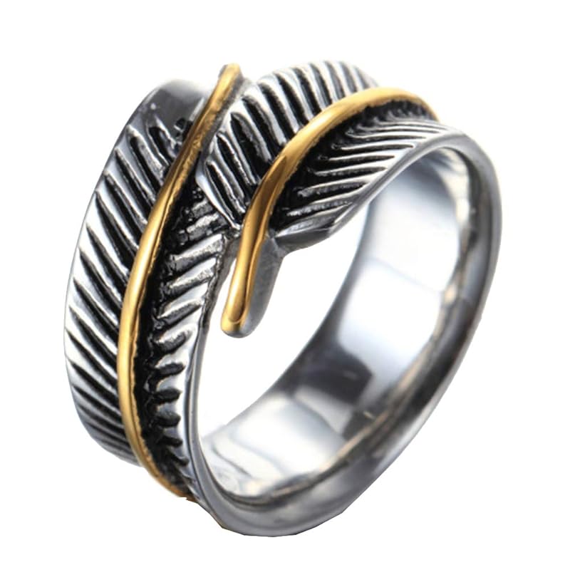 Oakky men s stainless steel Hip Hop Punk Vintage Feather Wrap Ring Silver Gold size 17
Oakky men s stainless steel Hip Hop Punk Vintage Feather Wrap Ring Silver Gold size 17