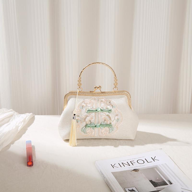 Spring Satin Embroidered Frog Button Handbag for Women
Spring Satin Embroidered Frog Button Handbag for Women