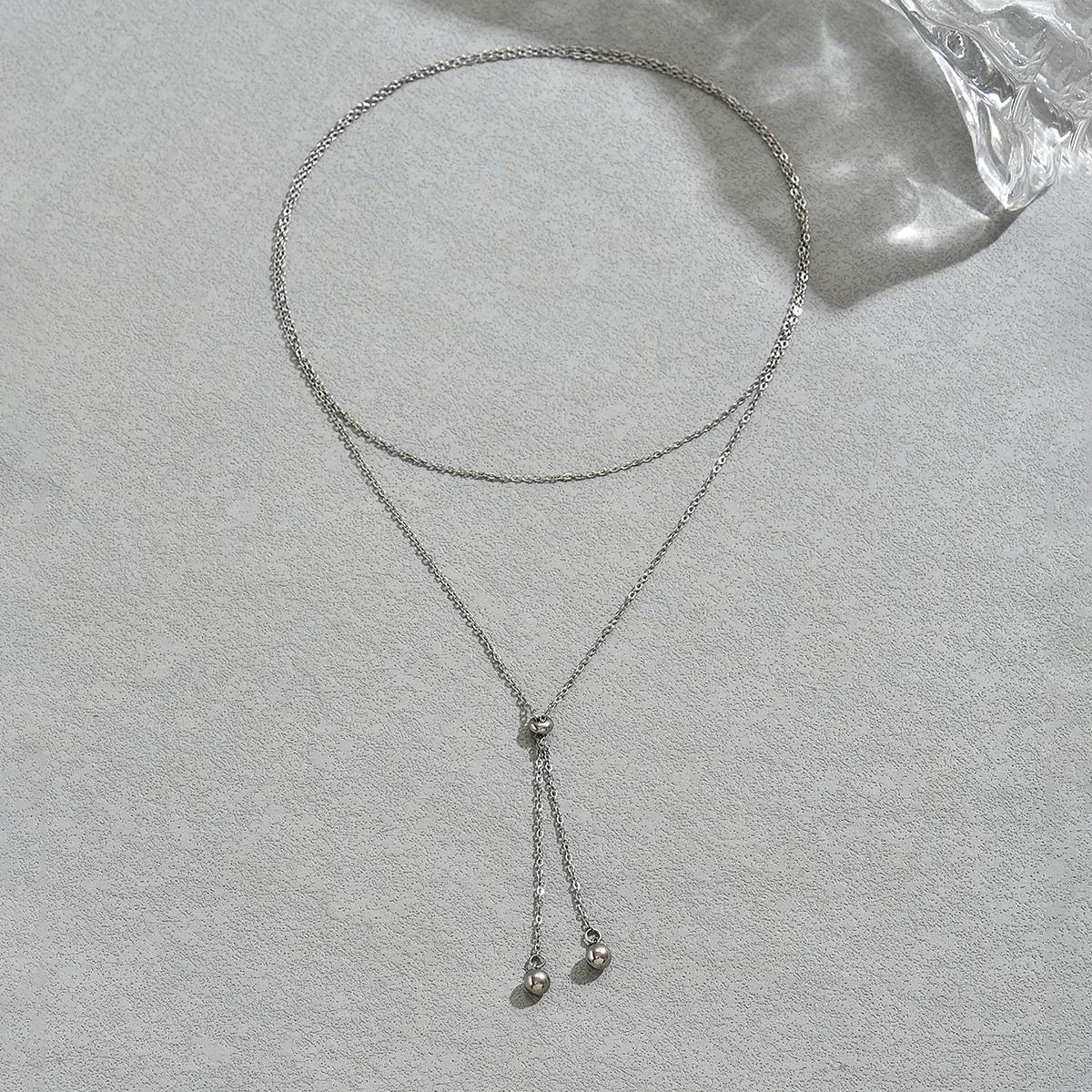 Elegant Layered Lariat Necklace Minimalist Ball Drop Y-Chain Jewelry For Women Daily & Casual Wear All Season
Elegant Layered Lariat Necklace Minimalist Ball Drop Y-Chain Jewelry For Women Daily & Casual Wear All Season