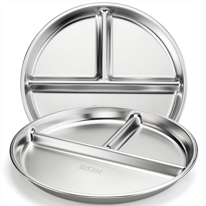 1/2/4Pcs 304 Stainless Steel Divided Plates, 3 Compartment Round Plate for Adults Toddlers Lunch Diet Dinner Camping Food Tray
1/2/4Pcs 304 Stainless Steel Divided Plates, 3 Compartment Round Plate for Adults Toddlers Lunch Diet Dinner Camping Food Tray