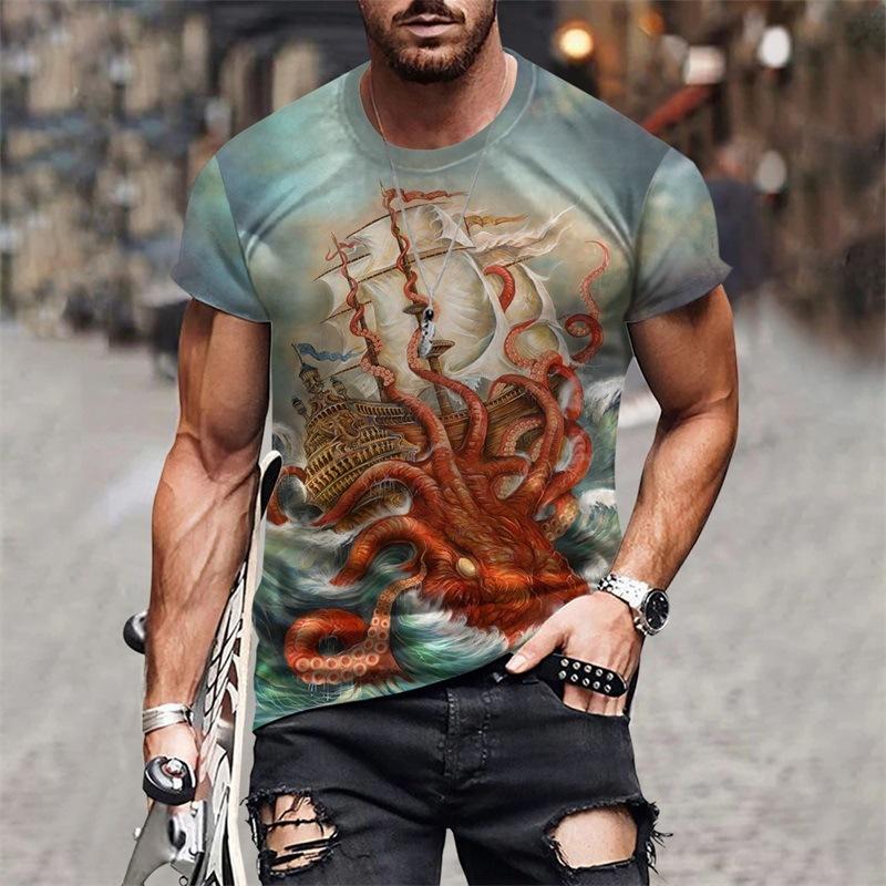 New European and American Style Men s Casual Loose Fit Fashion3D Digital Print Shorts T T-shirt S різнокольоровий
New European and American Style Men s Casual Loose Fit Fashion3D Digital Print Shorts T T-shirt S різнокольоровий