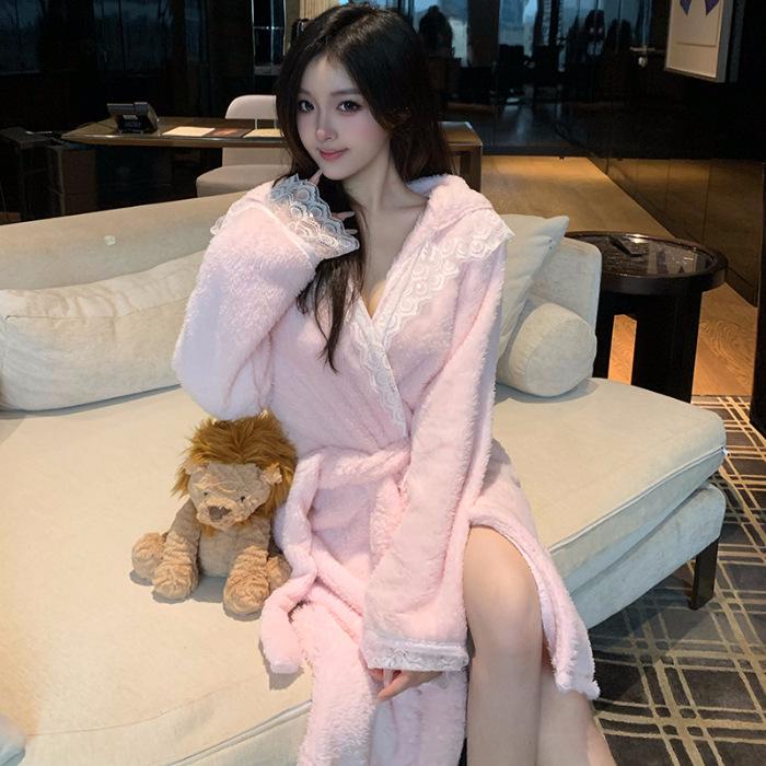Women s Winter Fleece Long Bathrobe with Velvet - Sexy Bride Morning Robe Pajamas L (165)
Women s Winter Fleece Long Bathrobe with Velvet - Sexy Bride Morning Robe Pajamas L (165)