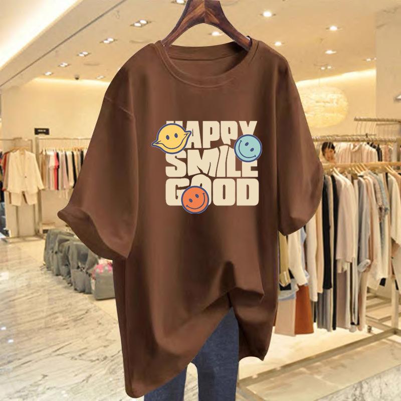 Cotton letter print short-sleeved T-shirt women s 2025 summer new foreign style loose casual round neck t-shirt top XXXL
Cotton letter print short-sleeved T-shirt women s 2025 summer new foreign style loose casual round neck t-shirt top XXXL