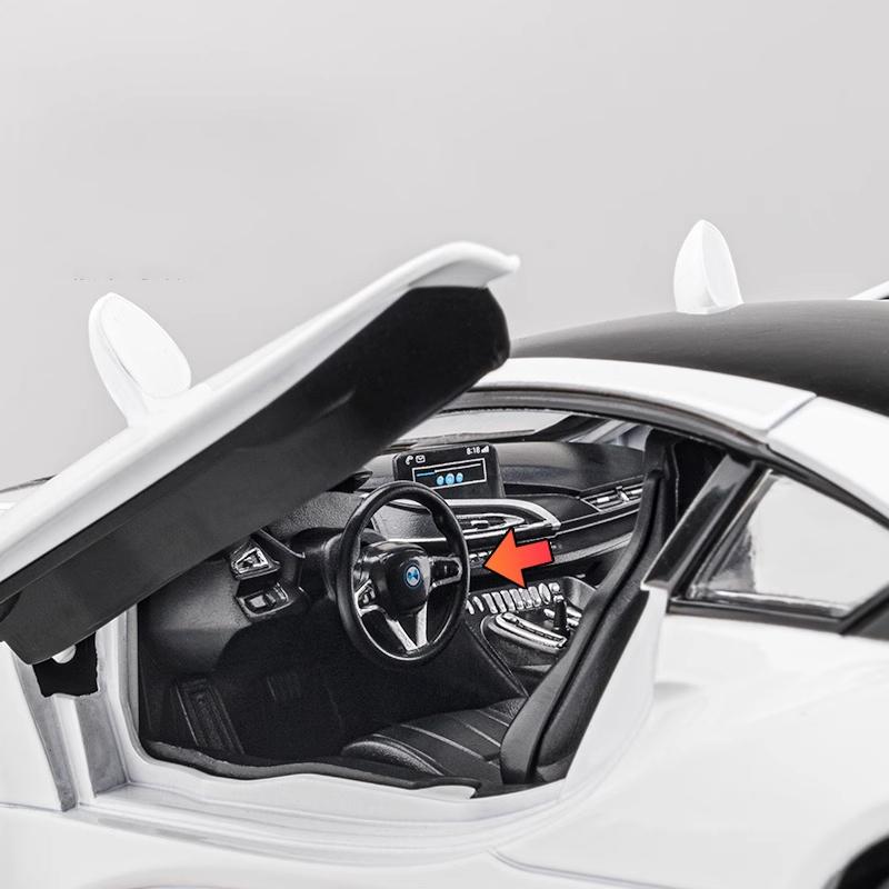 1:24 суперкар BMW I8, литой автомобиль из сплава и игрушечный транспорт, модель автомобиля со звуком и светом, игрушечный автомобиль с откатным механизмом для детей
1:24 суперкар BMW I8, литой автомобиль из сплава и игрушечный транспорт, модель автомобиля со звуком и светом, игрушечный автомобиль с откатным механизмом для детей