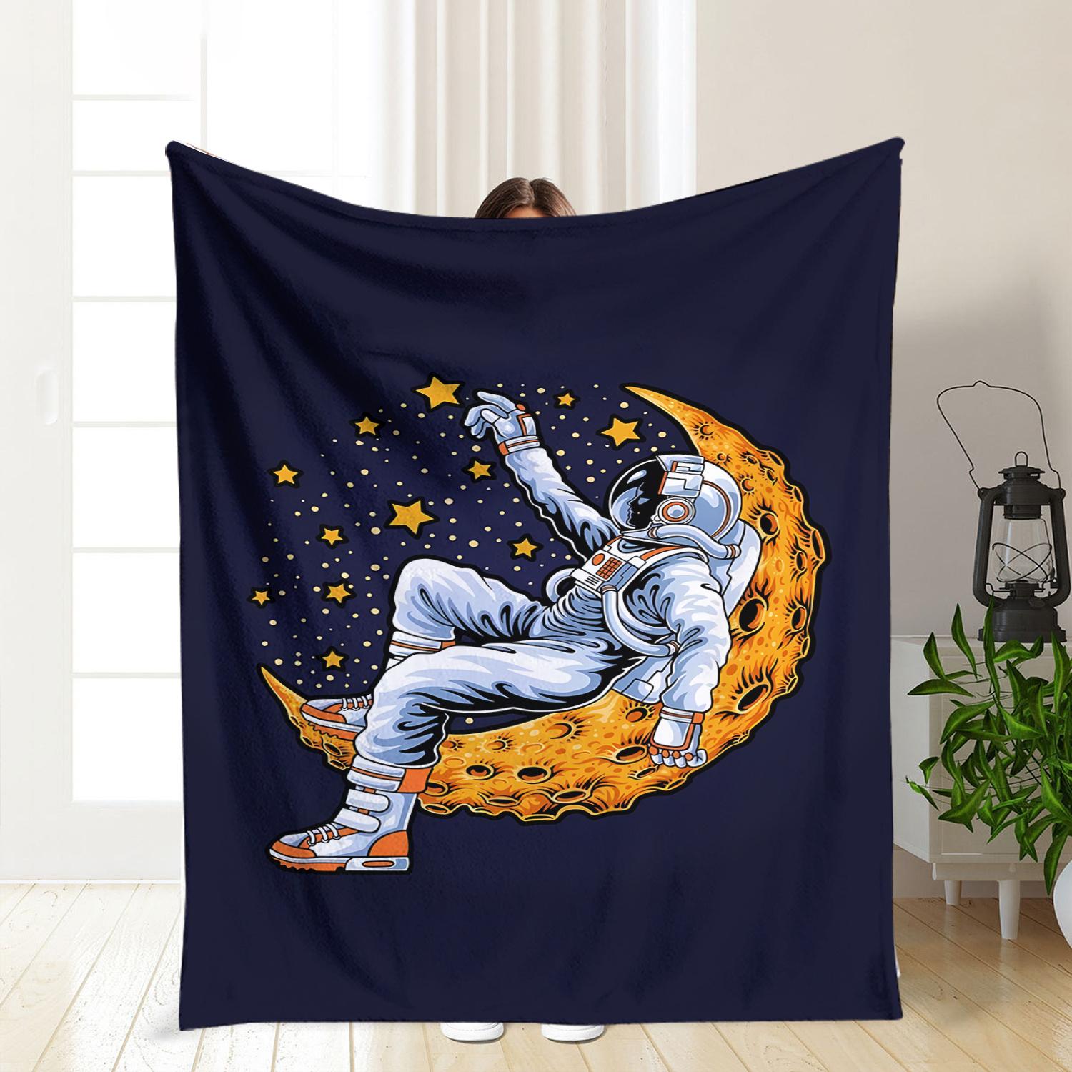 Astronaut on Moon Blanket - Soft Cozy Throw with Stars Design, Perfect for Bedroom Decor, Unique Gift for Space Lovers 75x90cm
Astronaut on Moon Blanket - Soft Cozy Throw with Stars Design, Perfect for Bedroom Decor, Unique Gift for Space Lovers 75x90cm