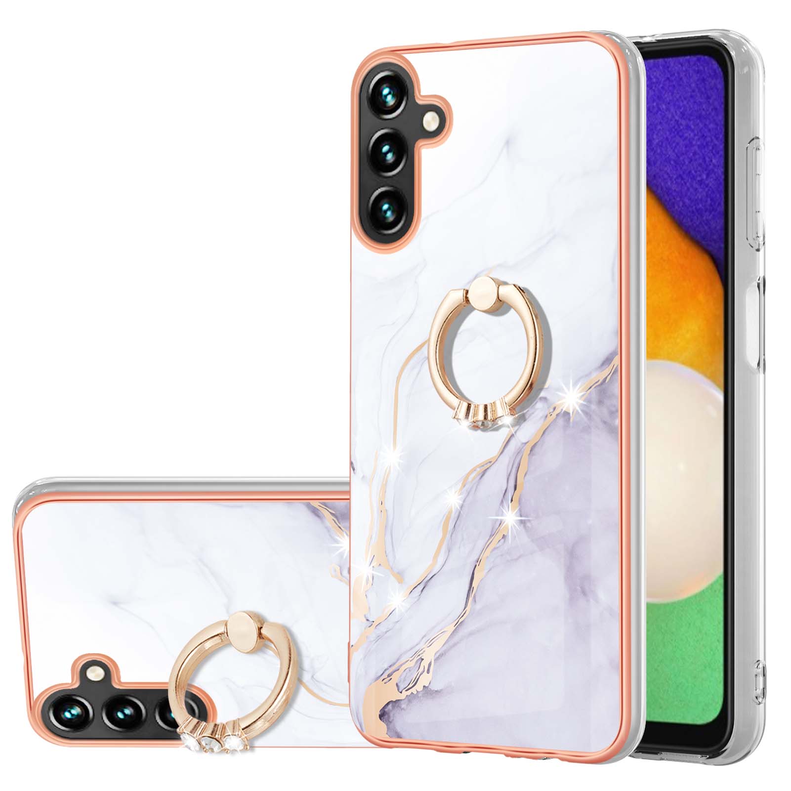 For Samsung Galaxy A55 5G Case with Ring Kickstand Marble Pattern Electroplating TPU Back Cover Green 003
For Samsung Galaxy A55 5G Case with Ring Kickstand Marble Pattern Electroplating TPU Back Cover Green 003