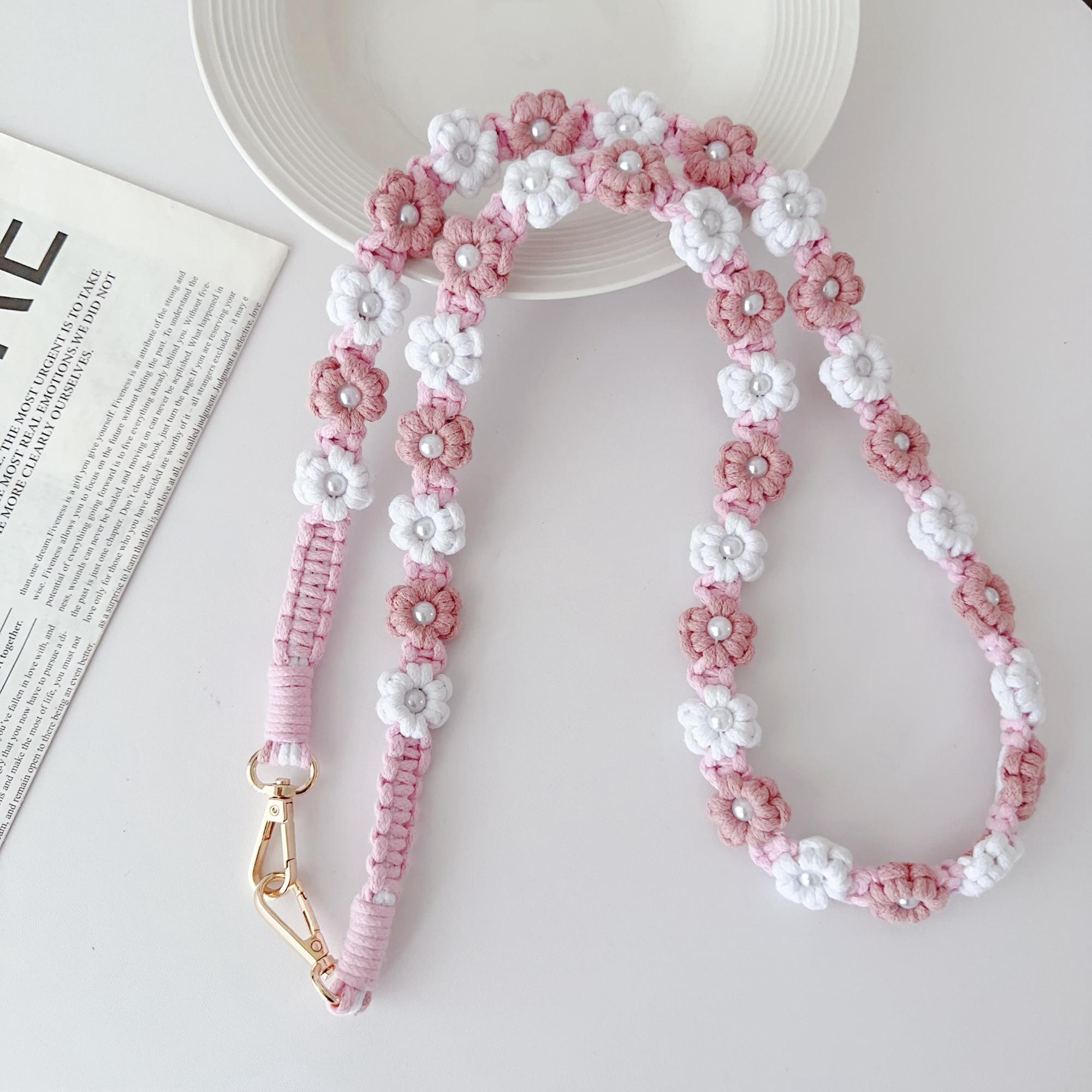 Phone Lanyard Cotton Rope Braided Daisy Flower Crossbody Strap,Length: 120cm Pink White
Phone Lanyard Cotton Rope Braided Daisy Flower Crossbody Strap,Length: 120cm Pink White