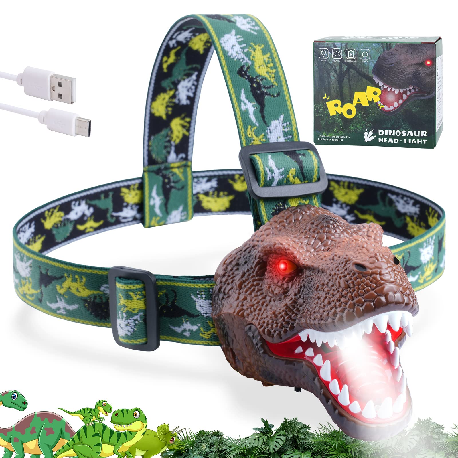 RAMSON Dinosaur Toy Headlight LED Light Headlamp USB Charging Children Gift Birthday Present Christmas Present Monster Saurus Fishing Outdoor Camping
RAMSON Dinosaur Toy Headlight LED Light Headlamp USB Charging Children Gift Birthday Present Christmas Present Monster Saurus Fishing Outdoor Camping