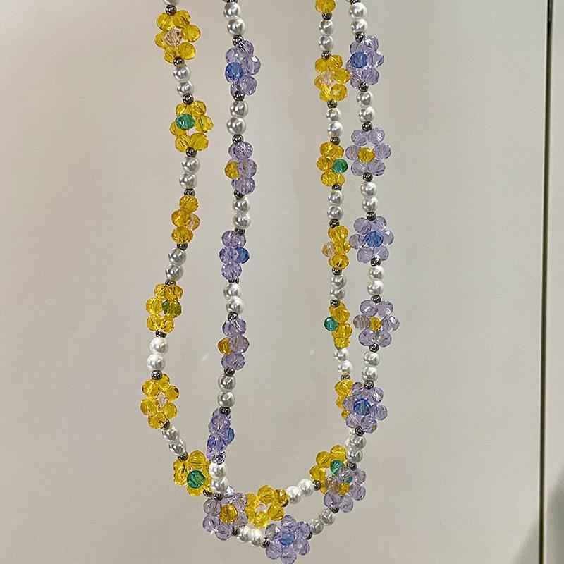 Pearl glass bead flower beaded necklace women s spring and summer sweet small fresh collarbone chain fashionable personalized item
Pearl glass bead flower beaded necklace women s spring and summer sweet small fresh collarbone chain fashionable personalized item
