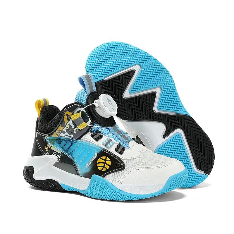 Kid Basketball Shoes Outdoor Sport Tennis Shoe Boys Gym Trainers Rotate Button Light Running Sneaker Breathable Child Ball Shoes 40
Kid Basketball Shoes Outdoor Sport Tennis Shoe Boys Gym Trainers Rotate Button Light Running Sneaker Breathable Child Ball Shoes 40