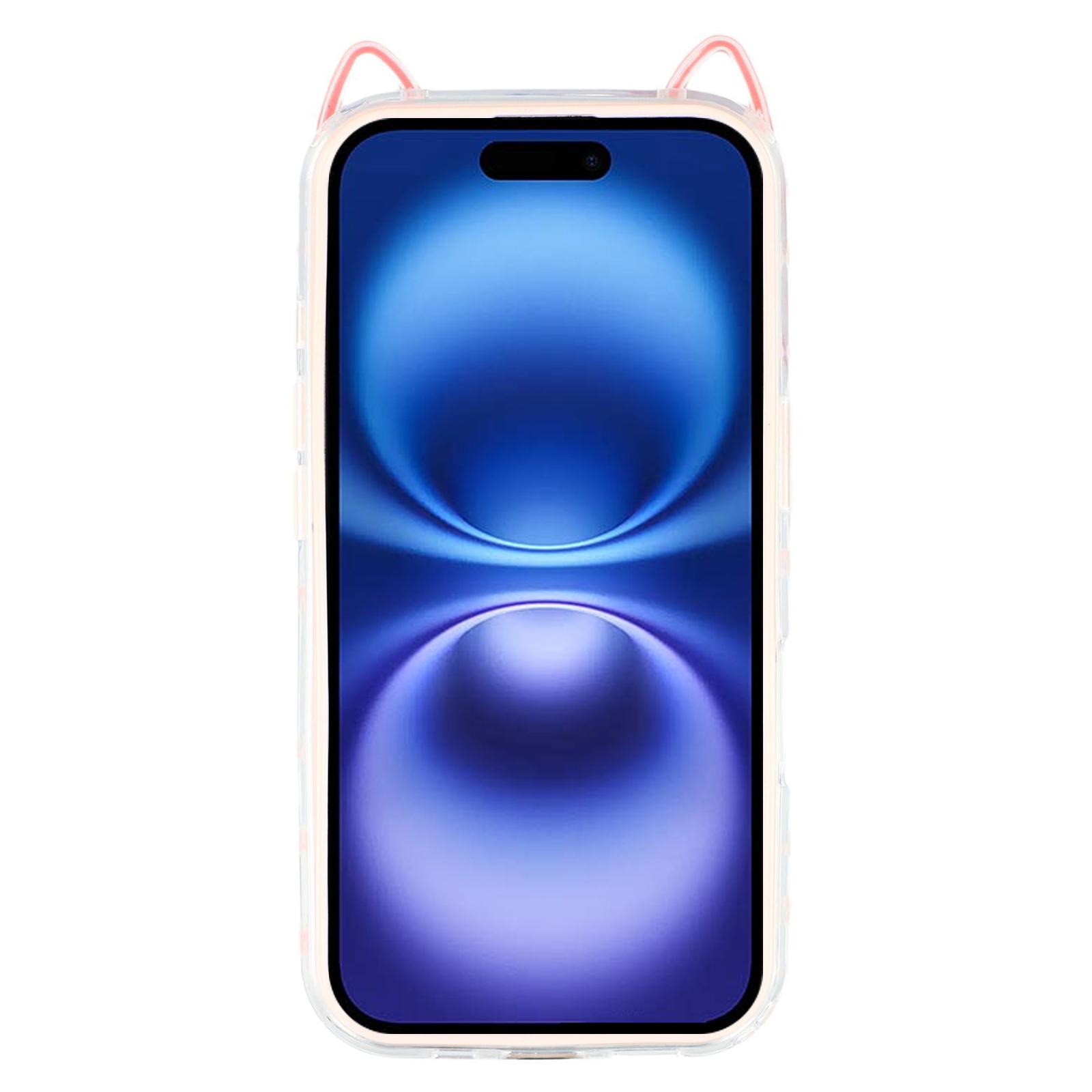 For iPhone 16 Plus Case Star Pattern Cat Ear Design TPU+Acrylic Clear Phone Back Cover Pink
For iPhone 16 Plus Case Star Pattern Cat Ear Design TPU+Acrylic Clear Phone Back Cover Pink
