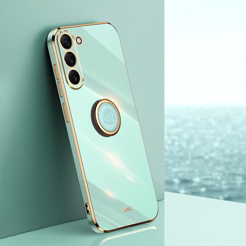 XINLI For Samsung Galaxy S24+ Cover Golden Edge TPU Phone Case with Ring Kickstand Blue
XINLI For Samsung Galaxy S24+ Cover Golden Edge TPU Phone Case with Ring Kickstand Blue