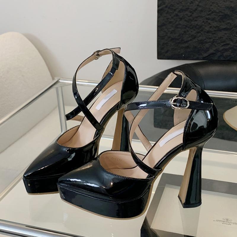 Liyke Black Patent Leather Pointed Toe Super High Heels Strip Pole Dance Shoes Fashion Buckle Strap Women Platform Pumps Sandals 35
Liyke Black Patent Leather Pointed Toe Super High Heels Strip Pole Dance Shoes Fashion Buckle Strap Women Platform Pumps Sandals 35