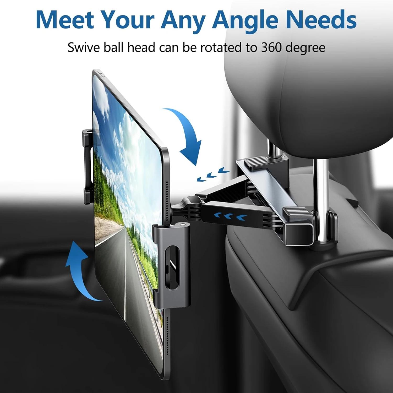 360° Universal Car Headrest Mount - Waterproof & Durable ABS Mobile/Tablet Holder for Backseat Entertainment чорний
360° Universal Car Headrest Mount - Waterproof & Durable ABS Mobile/Tablet Holder for Backseat Entertainment чорний