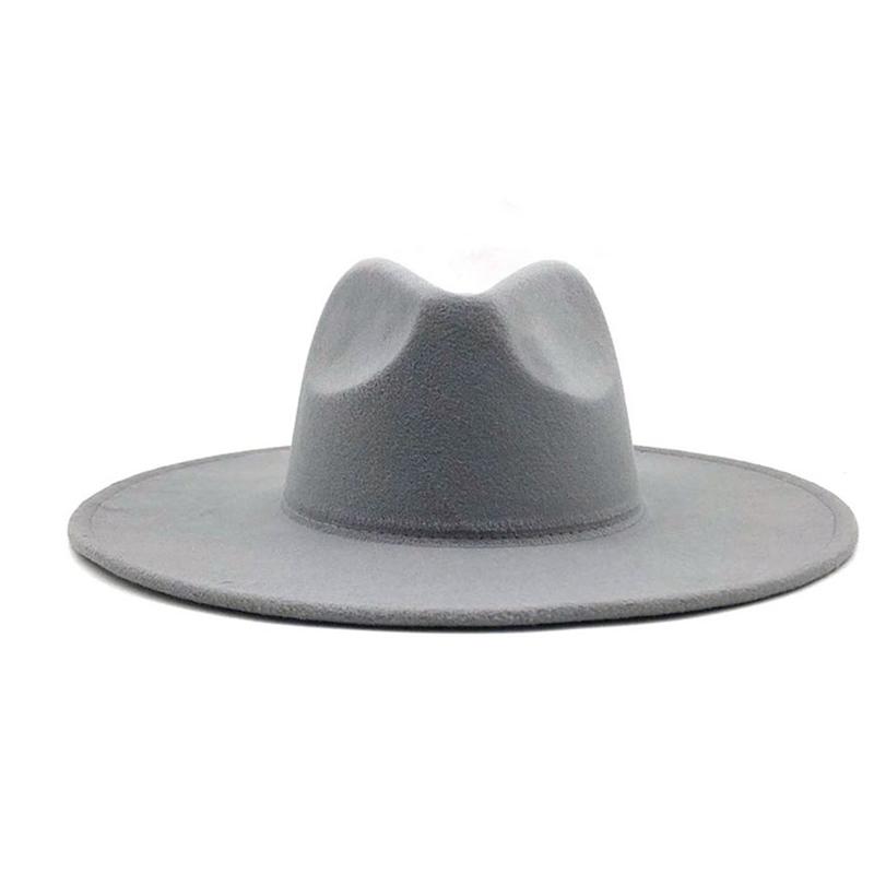 9.5CM Wide Brim Big Fedora Hat Spring Winter Wool Felt Leisure Hat Panama Jazz Hat 18 colors One Size сірий
9.5CM Wide Brim Big Fedora Hat Spring Winter Wool Felt Leisure Hat Panama Jazz Hat 18 colors One Size сірий