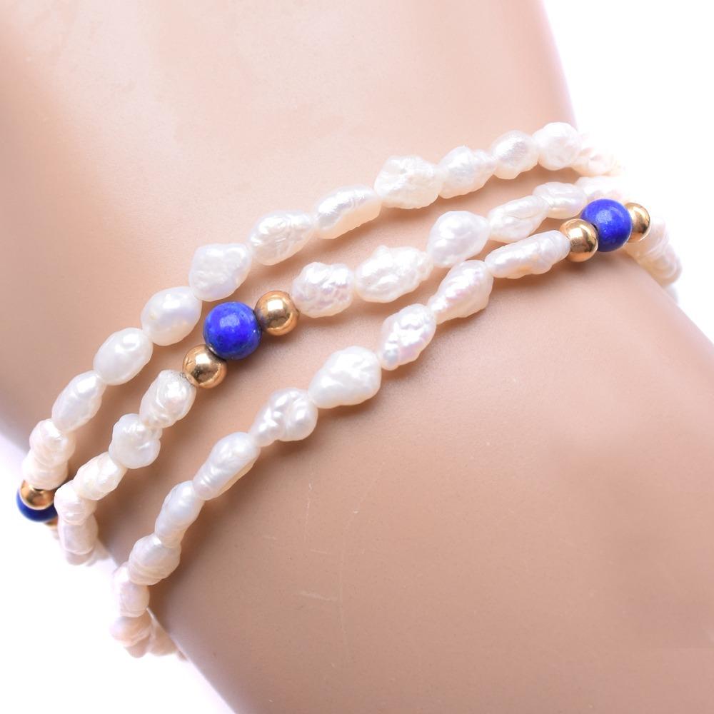 Baby pearl Bracelet 3 stations Silver925/lapis lazuli 9.8g Women Used
Baby pearl Bracelet 3 stations Silver925/lapis lazuli 9.8g Women Used