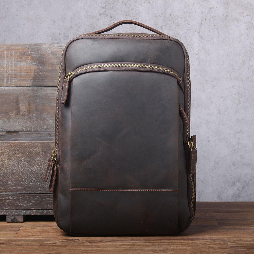 Retro Casual Crazy Horse Leather Double Shoulder Backpack, Genuine First Layer Cowhide for Men.
Retro Casual Crazy Horse Leather Double Shoulder Backpack, Genuine First Layer Cowhide for Men.