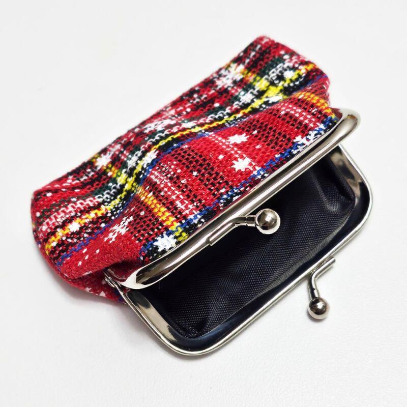 Fabric Check One-Touch Gamaguchi Mini Coin Purse Pouch
Fabric Check One-Touch Gamaguchi Mini Coin Purse Pouch