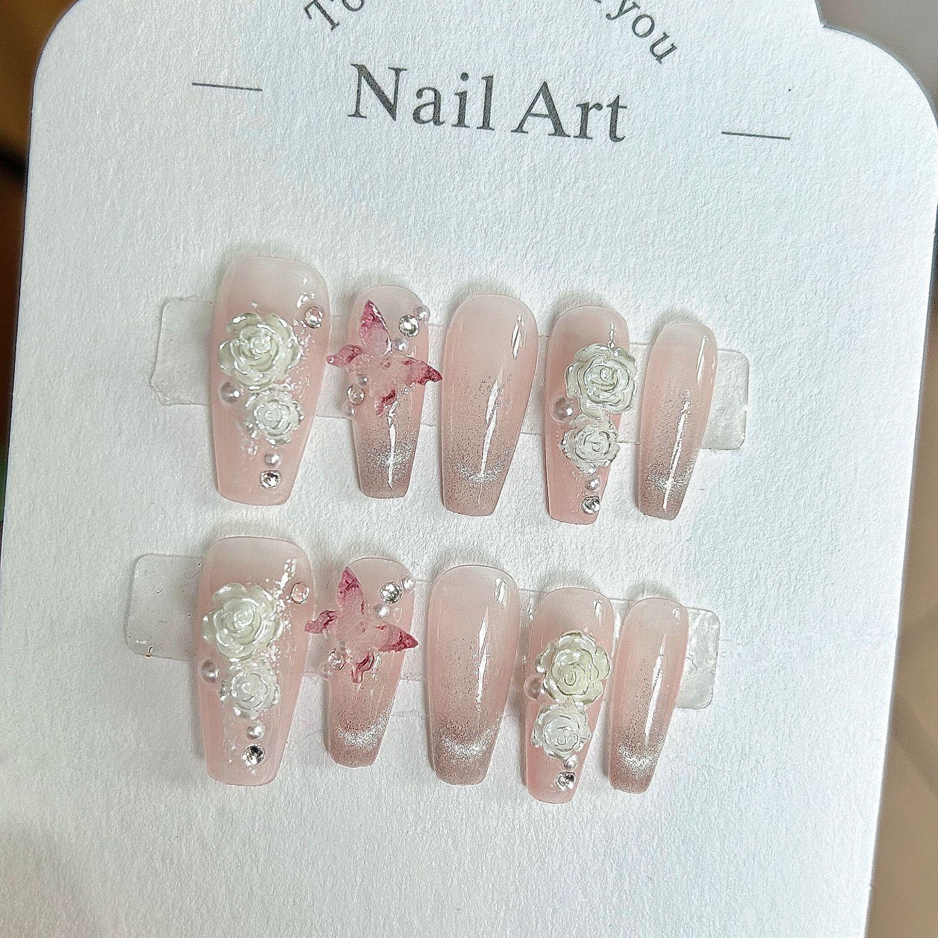 Handmade Cat Eye Camellia Butterfly Nude Nails with Diamond Accents Large
Handmade Cat Eye Camellia Butterfly Nude Nails with Diamond Accents Large