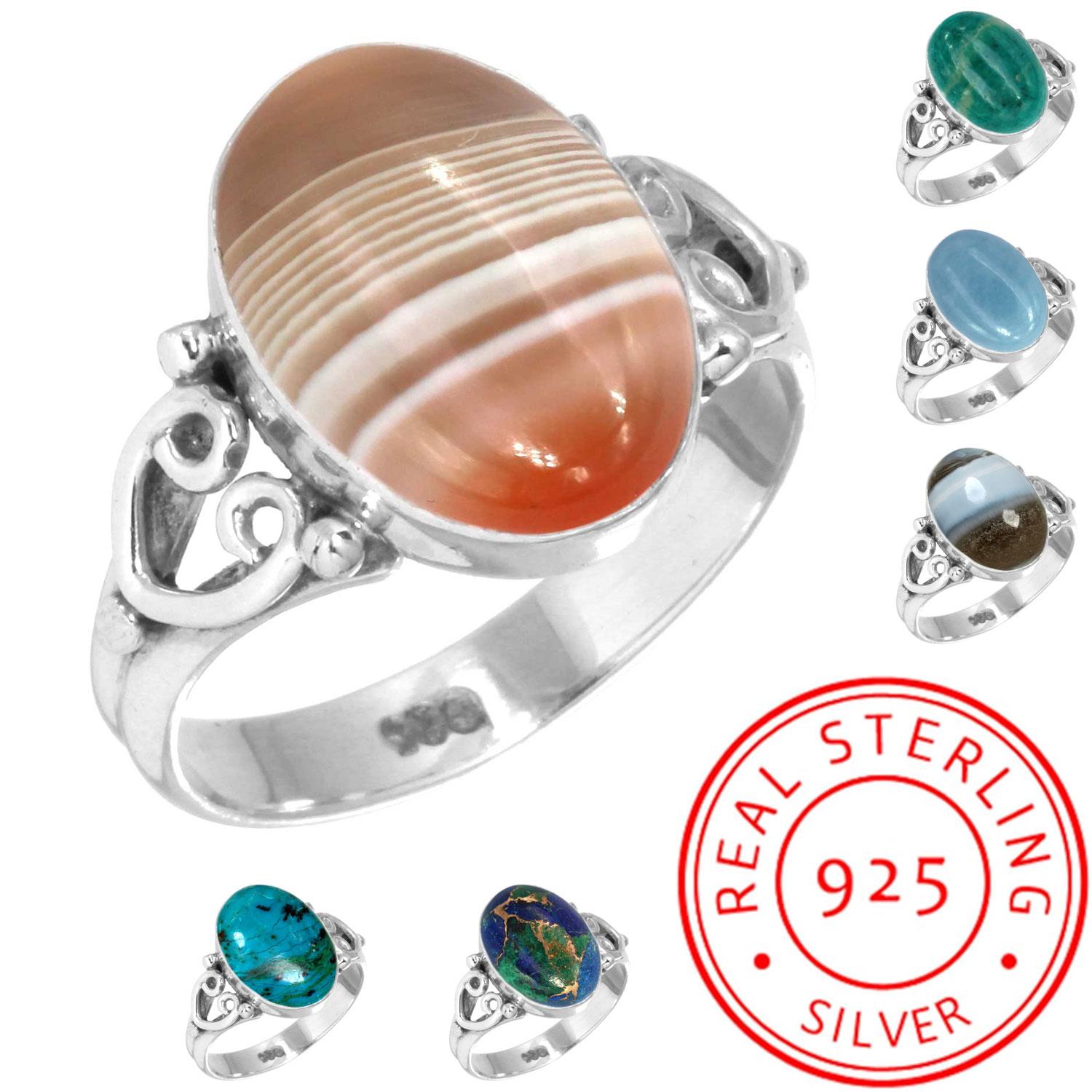 925 Sterling Silver Ring Women Gemstone Handmade Jewelry Easter Gift Amazonite Angelite Blue Opal Botswana Agate Mohave Azurite Chrysocolla Fashion 10
925 Sterling Silver Ring Women Gemstone Handmade Jewelry Easter Gift Amazonite Angelite Blue Opal Botswana Agate Mohave Azurite Chrysocolla Fashion 10