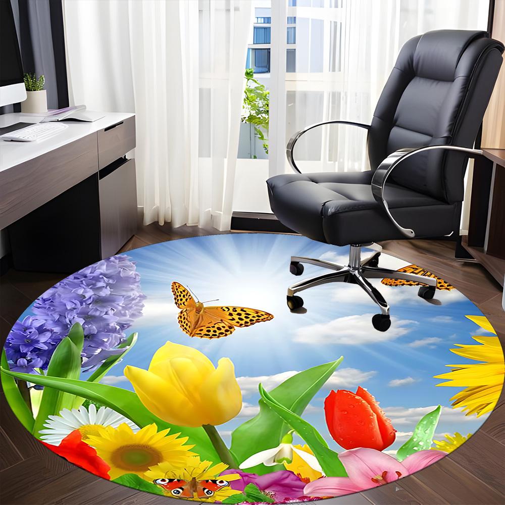 1pc Floral Spring Office Round Rug, Non-slip, Soft and Durable Office Rug for Interior Decoration, Perfect for Office, Beautiful Decoration yy26032306 80cm by 80cm
1pc Floral Spring Office Round Rug, Non-slip, Soft and Durable Office Rug for Interior Decoration, Perfect for Office, Beautiful Decoration yy26032306 80cm by 80cm