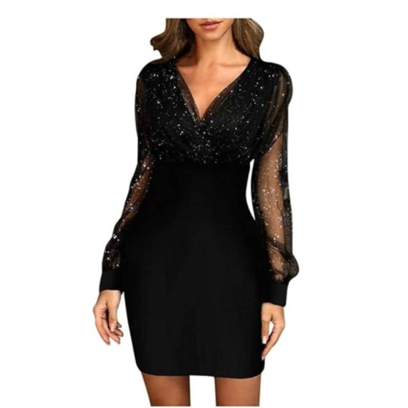 Весеннее женское сетчатое платье с V-образным вырезом и длинными рукавами XL чёрный
Весеннее женское сетчатое платье с V-образным вырезом и длинными рукавами XL чёрный