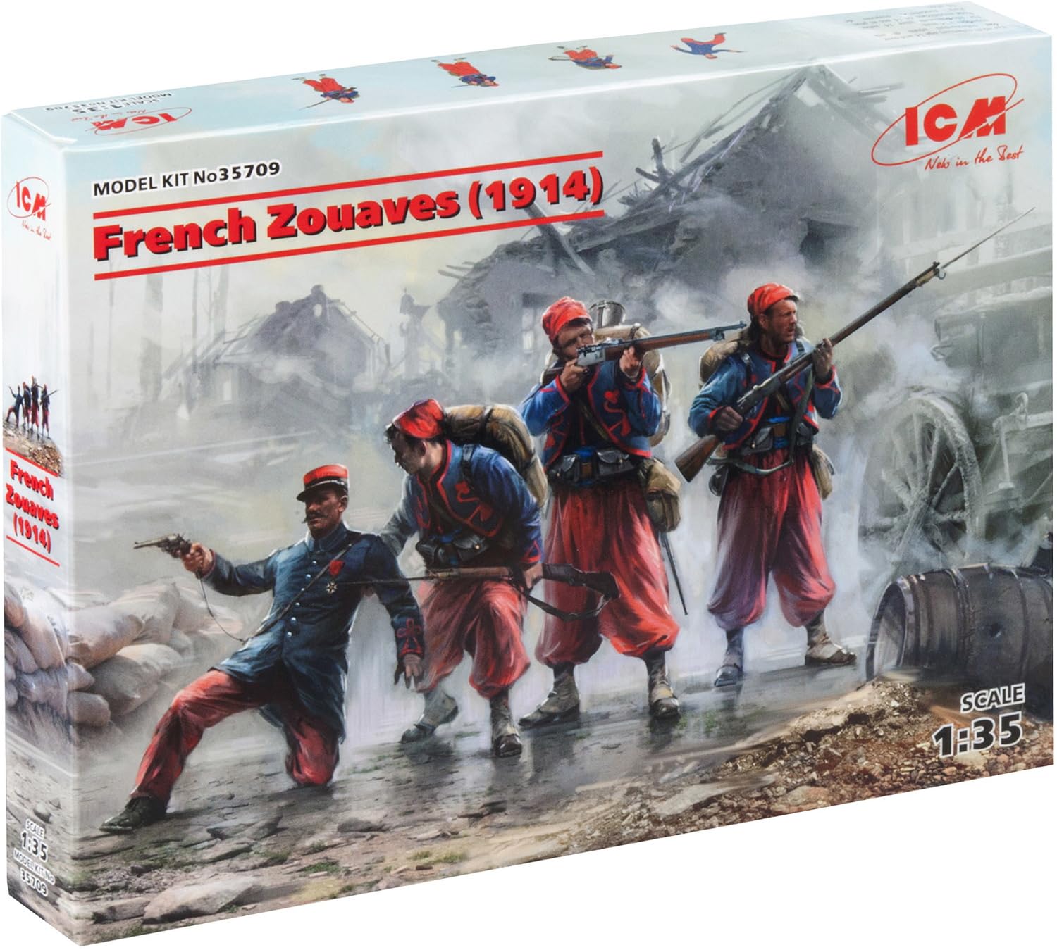 ICM Французские зуавы 1914 Пластиковая модель 35709 1/35 
ICM Французские зуавы 1914 Пластиковая модель 35709 1/35