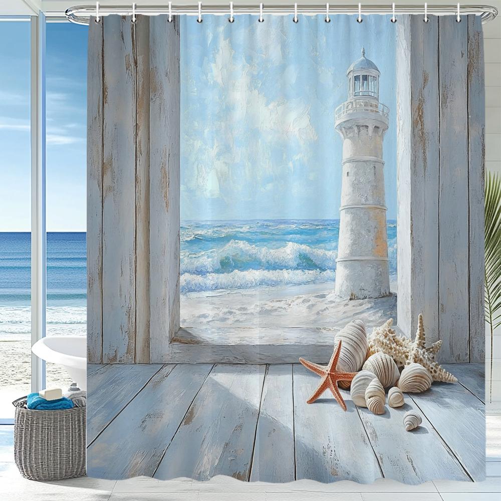 Scenery Outside The Blue Beach Window Shower Curtain, Bathroom Decorative Curtain,Waterproof Polyester Restroom Accessories W60H190(CM)-1 Pcs
Scenery Outside The Blue Beach Window Shower Curtain, Bathroom Decorative Curtain,Waterproof Polyester Restroom Accessories W60H190(CM)-1 Pcs