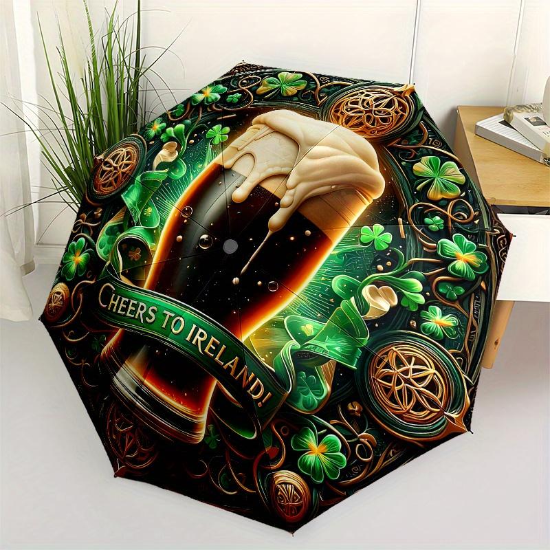 St. Patrick s Day Irish Stout Beer Mug with Shamrock Design Umbrella, Cute Umbrella with Cute Design, Portable 3-Fold Compact Umbrella for Men & Women
St. Patrick s Day Irish Stout Beer Mug with Shamrock Design Umbrella, Cute Umbrella with Cute Design, Portable 3-Fold Compact Umbrella for Men & Women