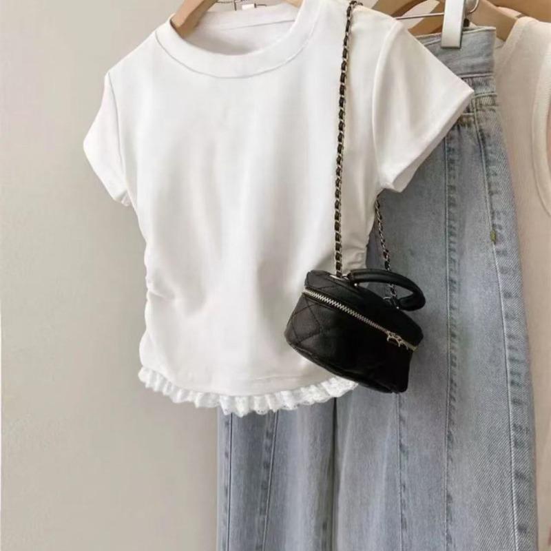 Gray Printed Short-sleeved Right Shoulder T-shirt for Women New Summer Pure Waist Casual Lace Top S белый
Gray Printed Short-sleeved Right Shoulder T-shirt for Women New Summer Pure Waist Casual Lace Top S белый