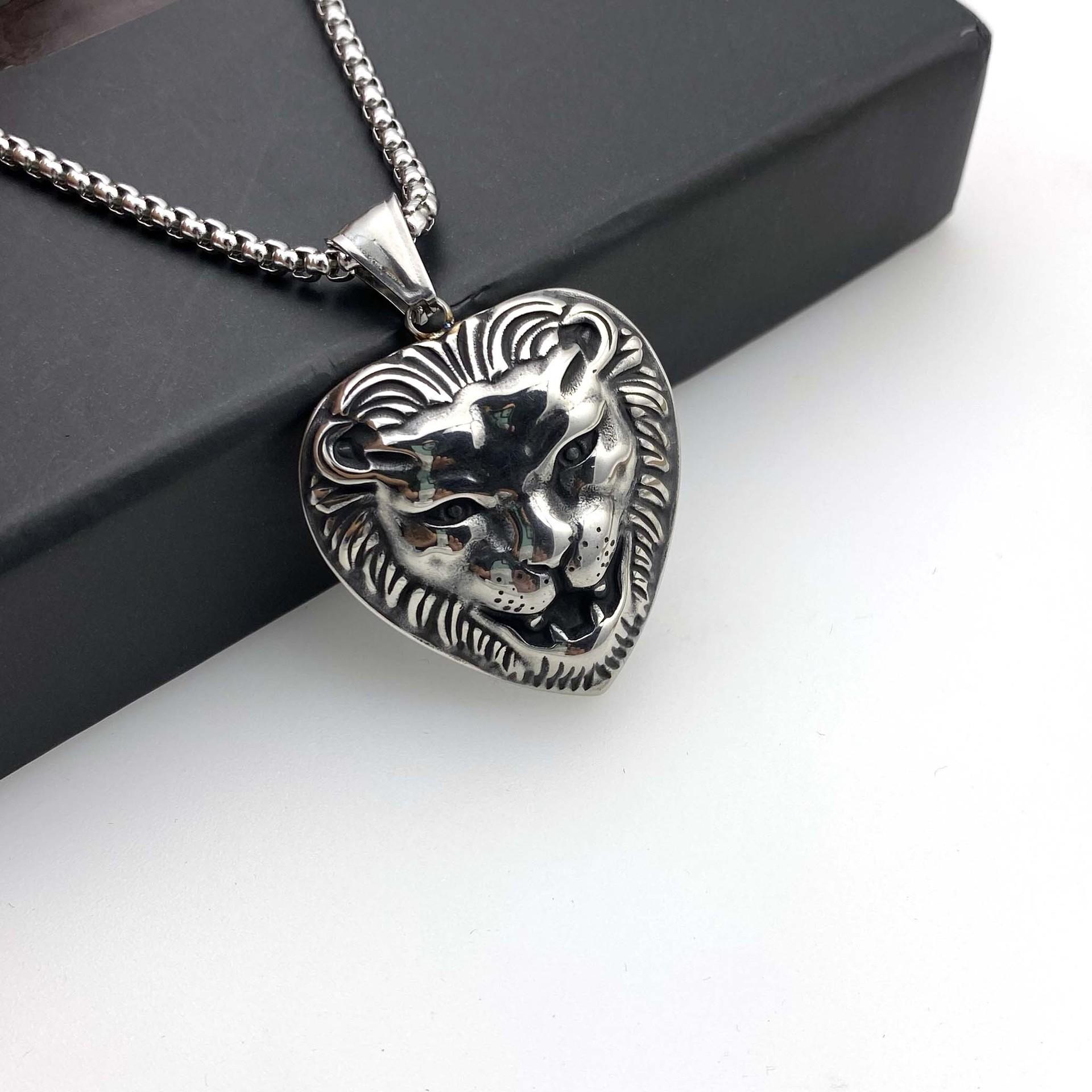 Necklace Retro Lion Head Trend Hip Hop Punk Pendant 50CM(Necklace Size)
Necklace Retro Lion Head Trend Hip Hop Punk Pendant 50CM(Necklace Size)