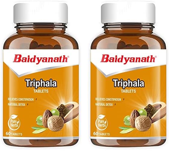 BAIDYANATH AYURVED Triphala 60 Tablets Digestive Wellness Support Colon Cleanse Daily Herbal Supplement Pack Of 2
BAIDYANATH AYURVED Triphala 60 Tablets Digestive Wellness Support Colon Cleanse Daily Herbal Supplement Pack Of 2