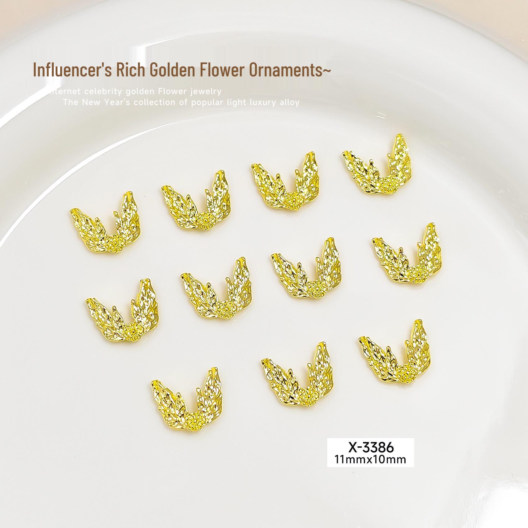 Ruyi Rich Golden Flower Nail Art: Luxury Chinese Style Golden Branches, Jade Leaves, Rhinestone Alloy DIY Accessories.
Ruyi Rich Golden Flower Nail Art: Luxury Chinese Style Golden Branches, Jade Leaves, Rhinestone Alloy DIY Accessories.