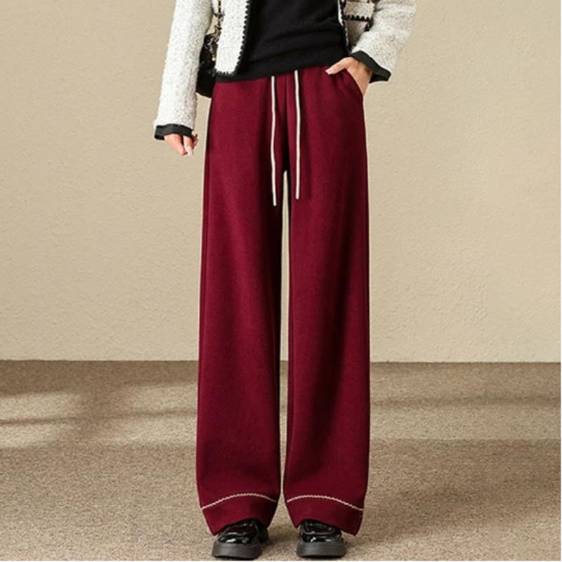 Жіночі кашемірові штани з клейкого рису Осінньо-зимовий стиль З високою талією З драпіруванням Універсальні На флісі Довжиною до підлоги Широкі штанини L червоний
Жіночі кашемірові штани з клейкого рису Осінньо-зимовий стиль З високою талією З драпіруванням Універсальні На флісі Довжиною до підлоги Широкі штанини L червоний