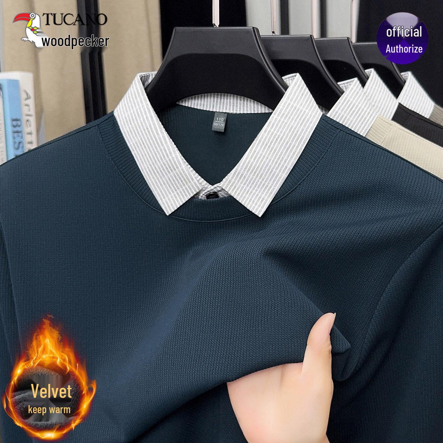 Men s Winter Two-Piece Lapel Sweater - Woodpecker Velvet-Enhanced Warm Polo 165/M (95-120 lbs) темно-блакитний колір
Men s Winter Two-Piece Lapel Sweater - Woodpecker Velvet-Enhanced Warm Polo 165/M (95-120 lbs) темно-блакитний колір