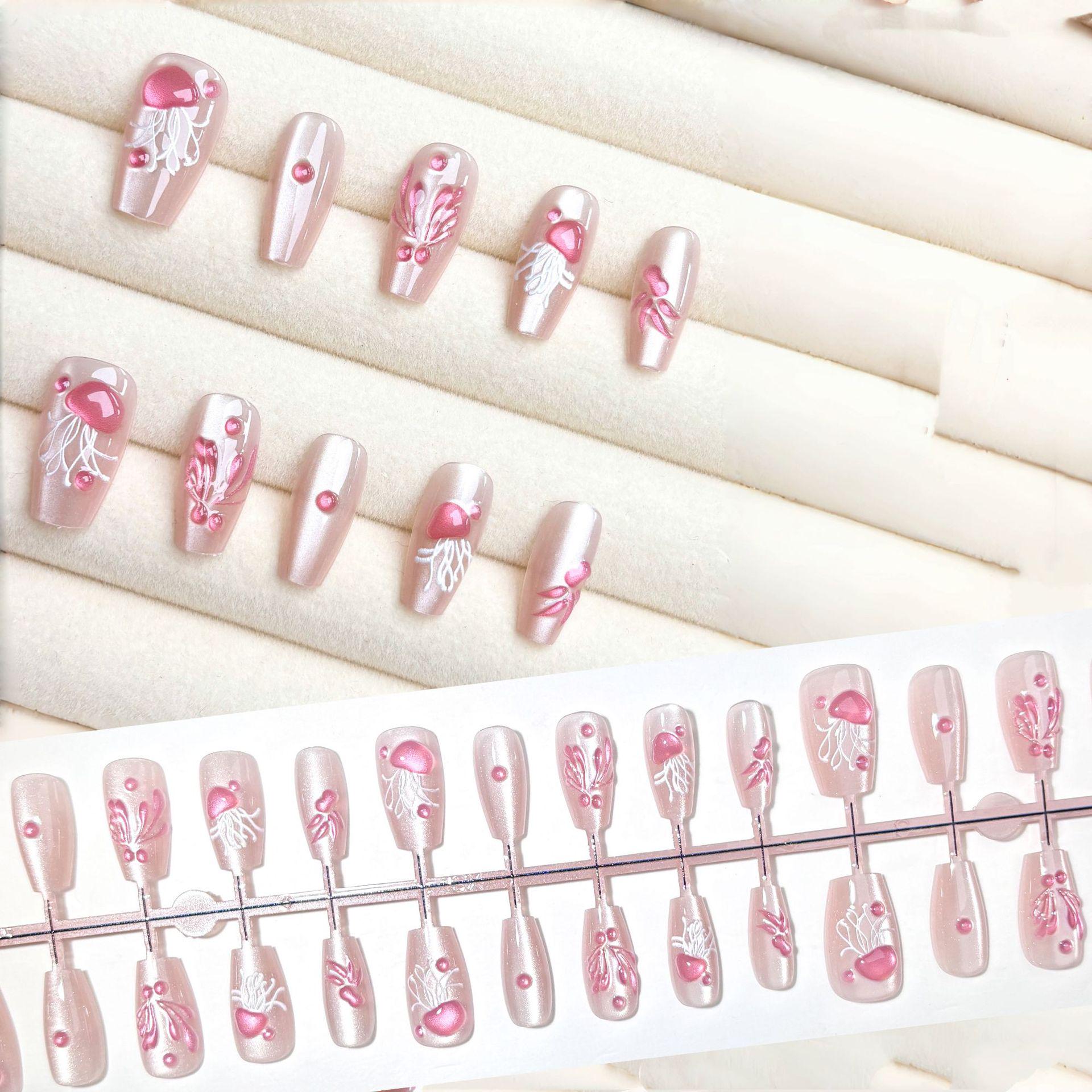 Pink Jellyfish 3D Wearable Nails: Cute Fairy Korean Cat Eye Nail Art Patches, 30 Pieces. SSM Jellyfish Model S/S/M
Pink Jellyfish 3D Wearable Nails: Cute Fairy Korean Cat Eye Nail Art Patches, 30 Pieces. SSM Jellyfish Model S/S/M