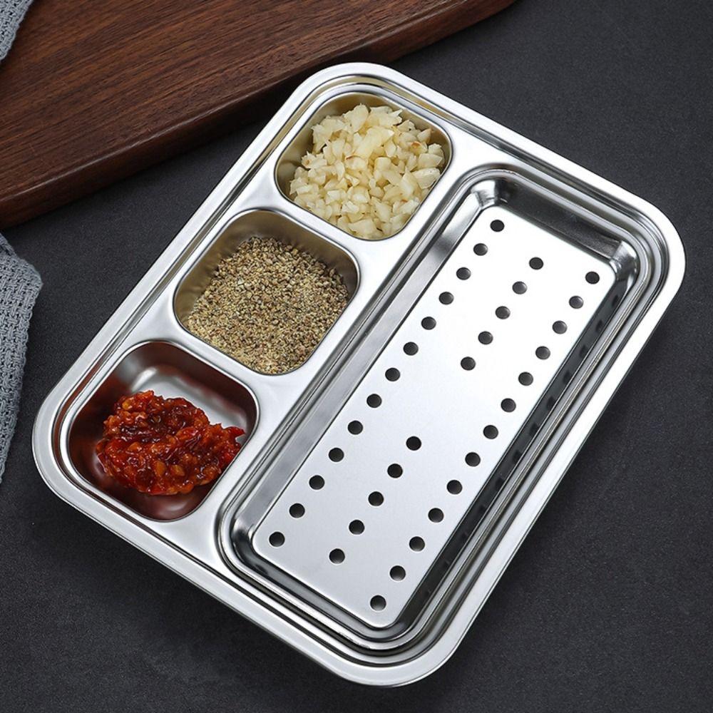 304 Stainless Steel BBQ Tray Square Snacks Plates Multipurpose Divided Plates Home Gatherings silver-4 grids
304 Stainless Steel BBQ Tray Square Snacks Plates Multipurpose Divided Plates Home Gatherings silver-4 grids