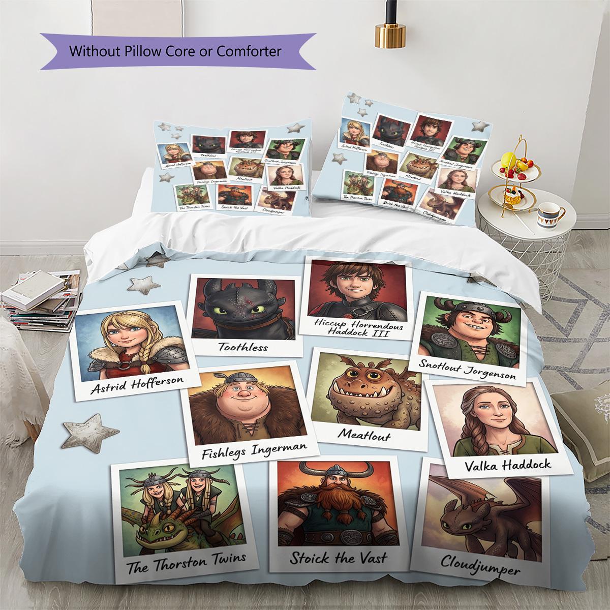 How to Train Your Dragon Pillowcase & Duvet Cover Set for Home Decor Birthday Gift (1 * duvet cover + 2 * pillowcase, without core) 135x200cm
How to Train Your Dragon Pillowcase & Duvet Cover Set for Home Decor Birthday Gift (1 * duvet cover + 2 * pillowcase, without core) 135x200cm